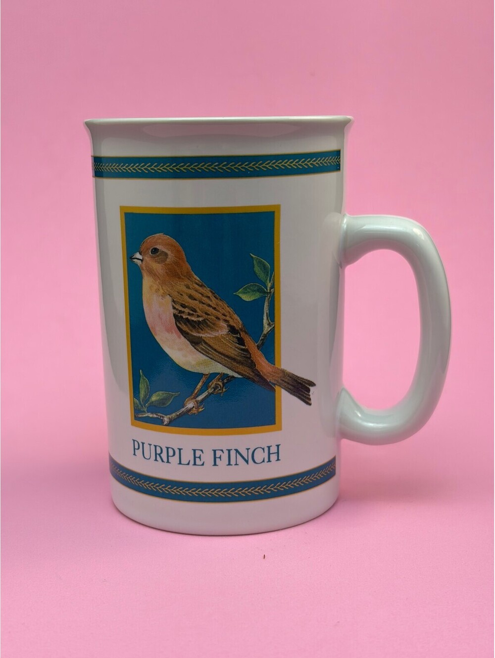 Purple Finch Bird Ceramic Coffee Mug By Papel Freelance